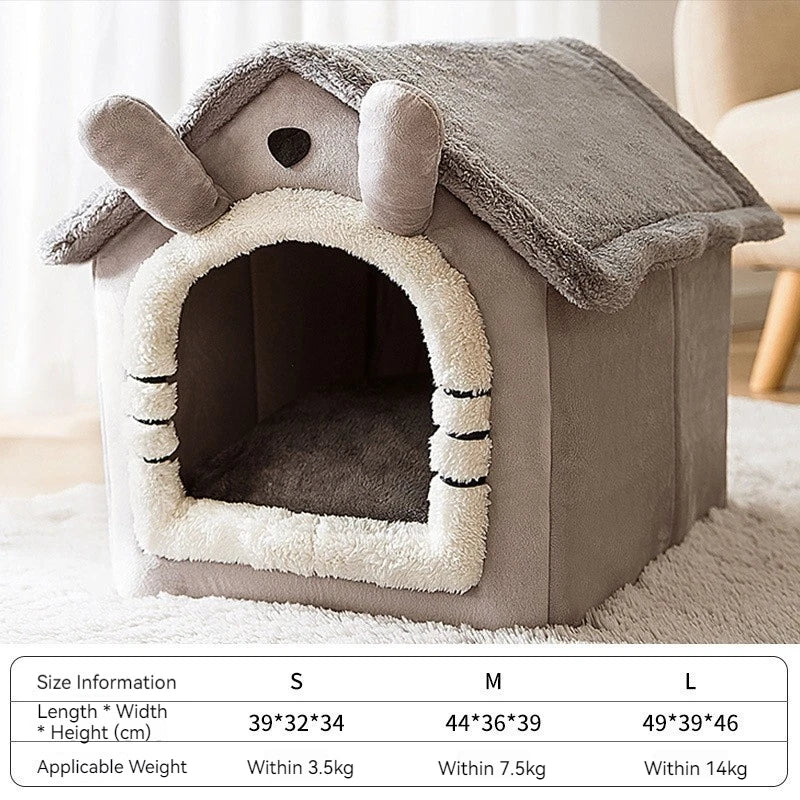 Soft Fluffy Cat Pet Hiding House Kitten Accessories Furniture Indoor Small Dog Puppy House Winter Cat Rabbit Deep Sleep Bed Nesk