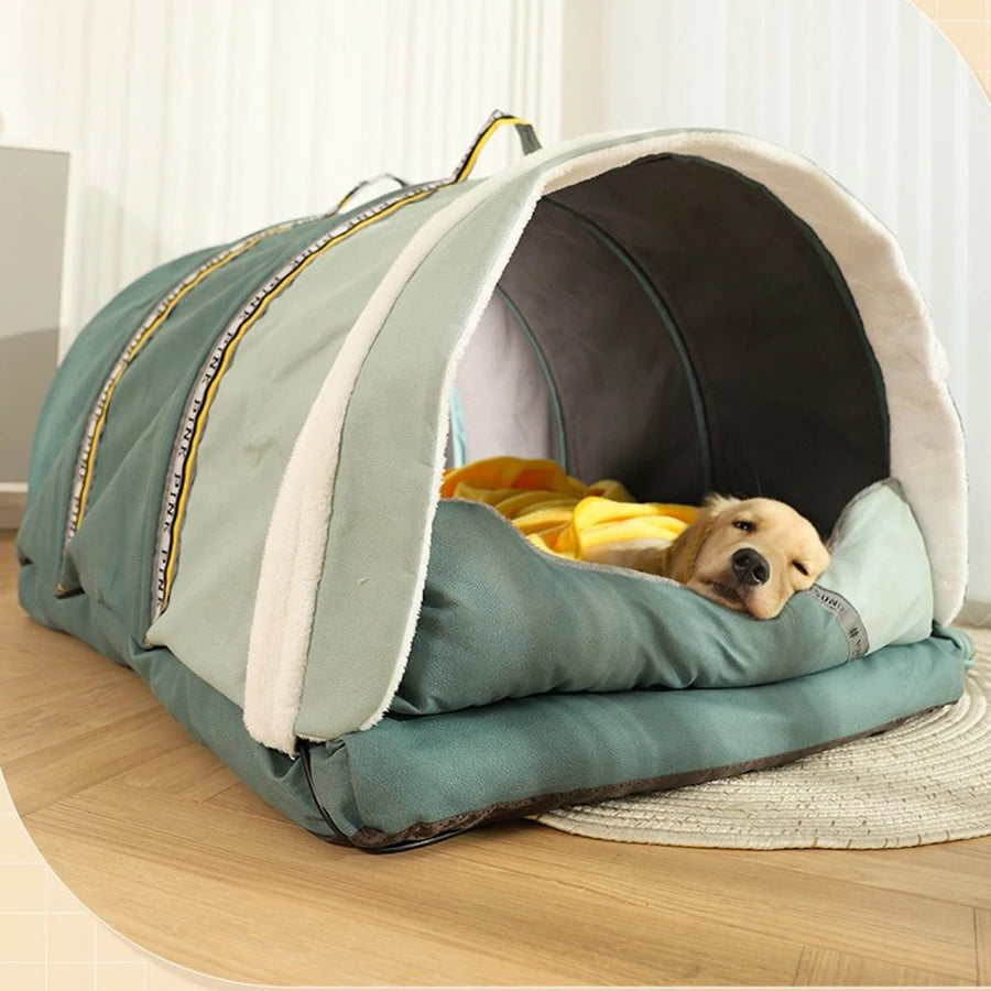 Couverture supérieure de toit de lit pour chien, Extension de grande taille, matelas amovible, Jumbo pliable, nid d'entrée, dôme, Perros d'intérieur pour chien