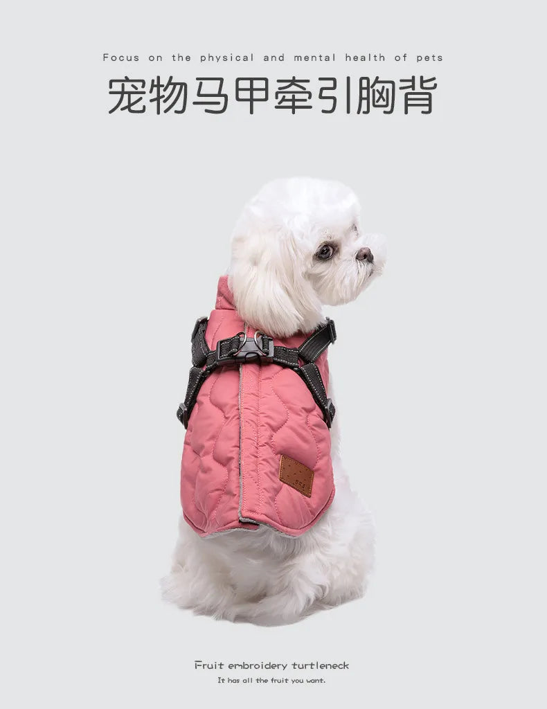 Ropa cálida de invierno para perros pequeños, chaqueta de plumón para perros, abrigo para perros de Color sólido, chaqueta acolchada, ropa para Chihuahua, estilo de moda