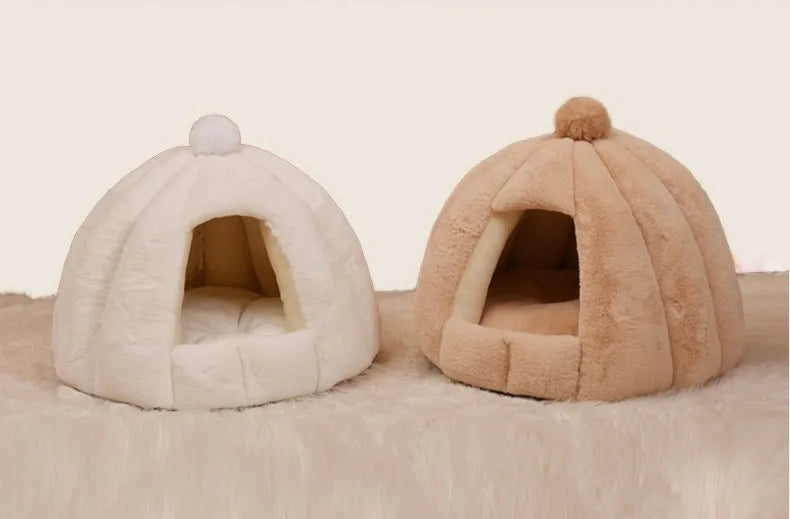 Warm Comfort Cat Bed In Winter Bed For Cats Cat House Dog Sofa Pet Little Mat Cozy Deep Cave Indoor Nest Pet Cat