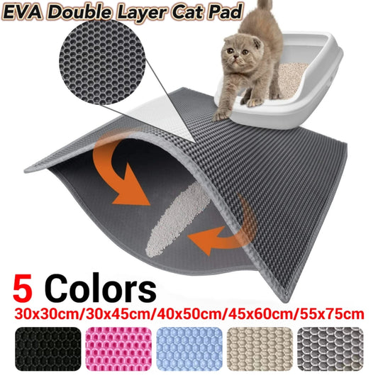 Waterproof Eva Double Layer Cat Litter Mat Washable Non-Slip Sand Basin Filter Clean Pad Mattress Pet Cat Box Mat Clean Supplies