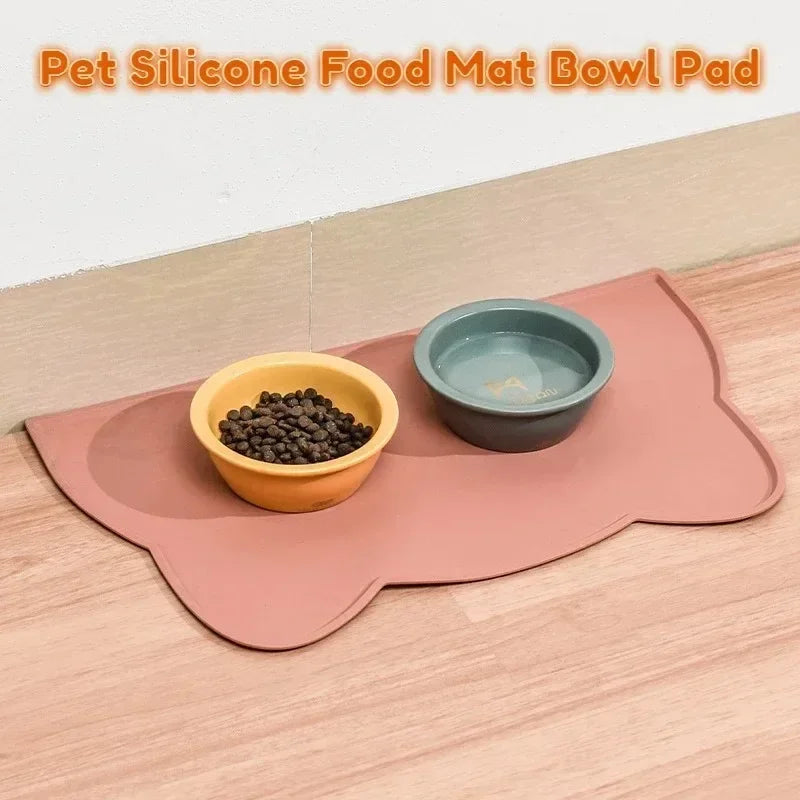 Tapis alimentaire antidérapant en Silicone pour animaux de compagnie, coussin de bol, tapis d'alimentation anti-fuite, coussin pour chats et chiens, mangeoire pour animaux de compagnie, bol pour chien, accessoires pour animaux de compagnie