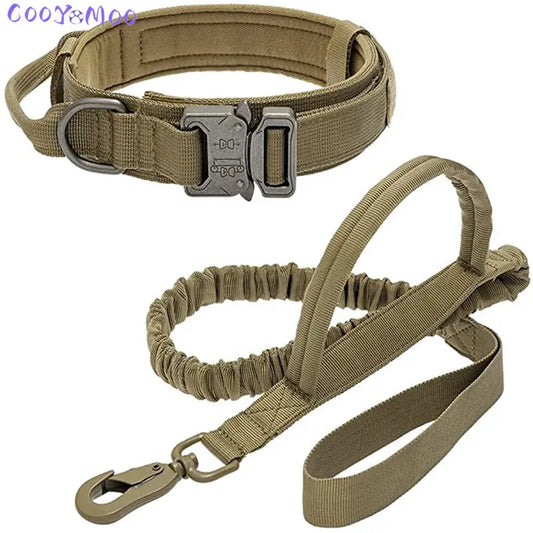 Collar para perro, juego de correa táctica duradera, Collar militar ajustable para mascota, correa para perro mediano y grande, accesorios de entrenamiento para pastor alemán