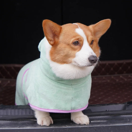 Nueva bata de baño con capucha para mascotas, absorbente de agua, Material de felpa suave de Coral de secado rápido, suministros para perros y gatos de colores encantadores, accesorios para mascotas