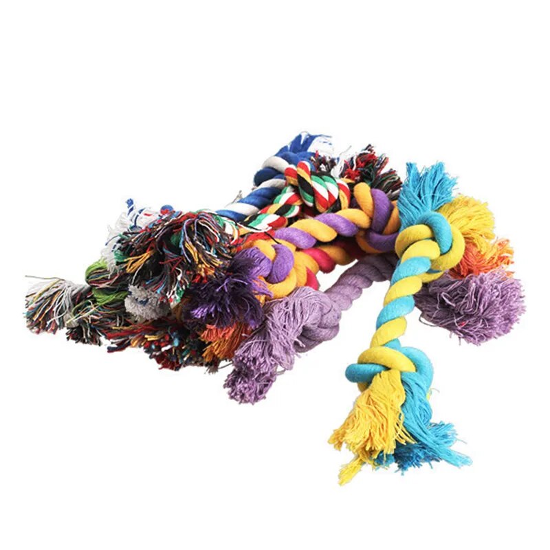 1 Uds. Suministros para mascotas, perros, mascotas, perros, cachorros, algodón, nudo para masticar, juguete, cuerda de hueso trenzada duradera, herramienta divertida de 18CM (Color aleatorio)