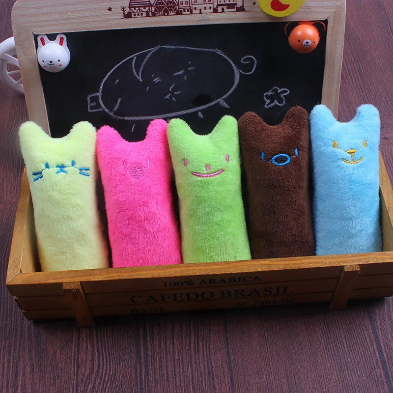 2024 Catnip Toys Funny Interactive Plush Teeth Grinding Cat Toy Kitten Chewing Toy Claws Thumb Bite Cat Mint Pets Accessories