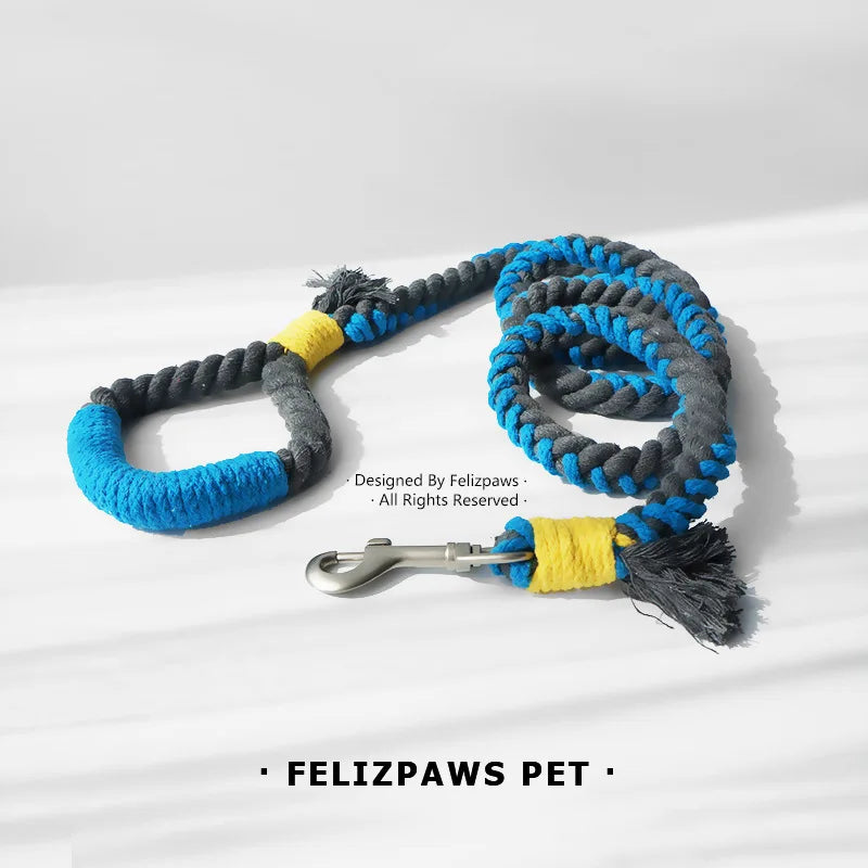 Correas tejidas a mano para perros, correas coloridas de hilo de algodón para perros pequeños, Entrenamiento de mascotas, correr, caminar, accesorios de cuerdas para perros exteriores