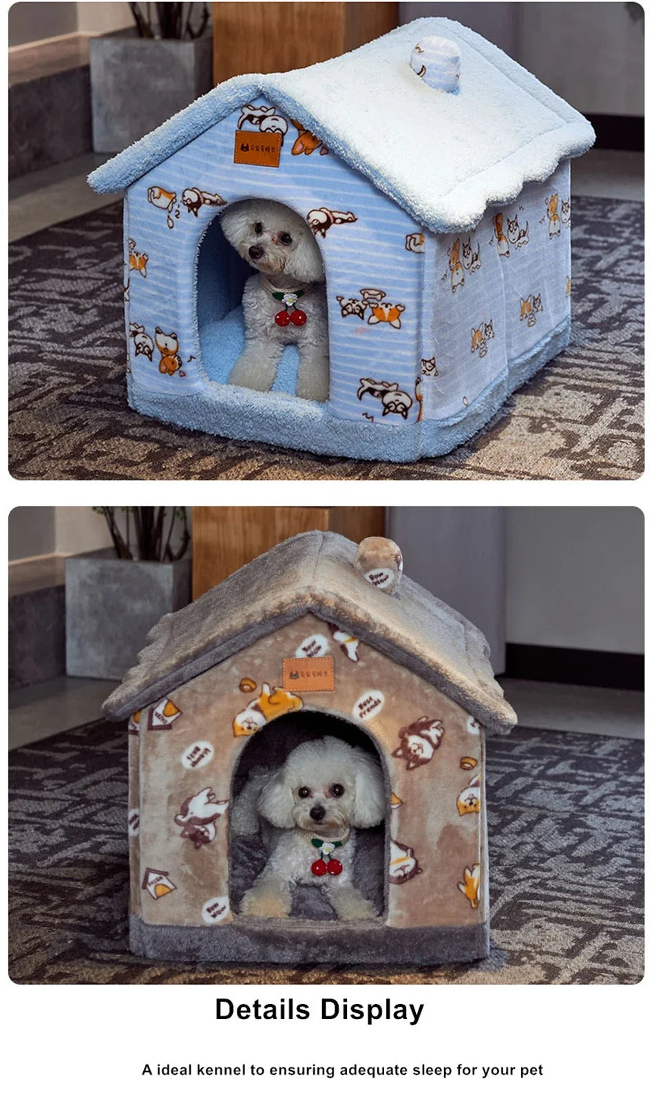 Pet Foldable House Kennel Bed Mat Cottage for Dogs Cat Winter Warm Cozy Nest Pet Products Basket Puppy Cave Sofa