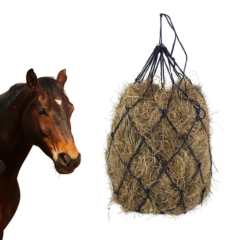 Red de heno, productos duraderos para el cuidado de caballos, red de heno con agujeros pequeños, equipo de red de heno, alimentador de heno de alimentación lenta, bolsas de red para caballos