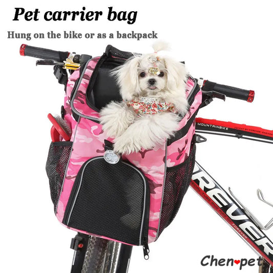 Breathable Pet Dog Poop Carrier Bag Bike Seat Cover Travel Backpack for Pet Small Medium Dog Cat Transporting Gato