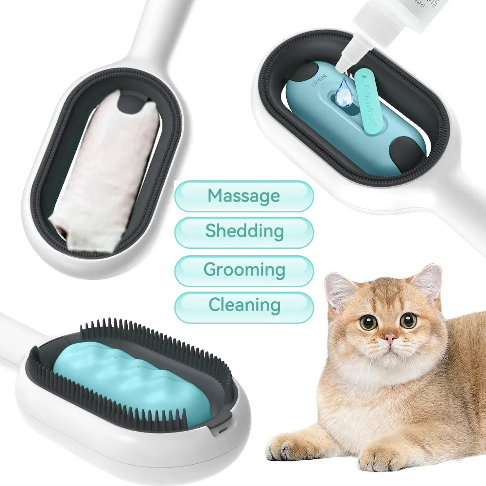 Peigne d'épilation flottant de nettoyage de chat avec lingettes jetables accessoires de toilettage pour animaux de compagnie pour chats Gotas mascotas brosse pour chien