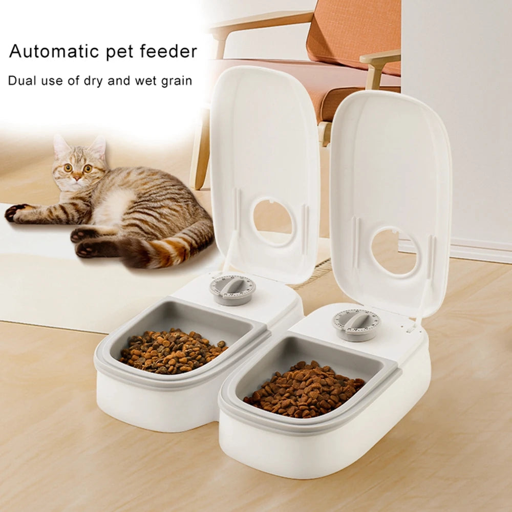 Alimentador automático para gatos, dispensador elegante de comida para gatos, dispensador de alimentos húmedos y secos, alimentador automático para gatos, cuenco para cachorros