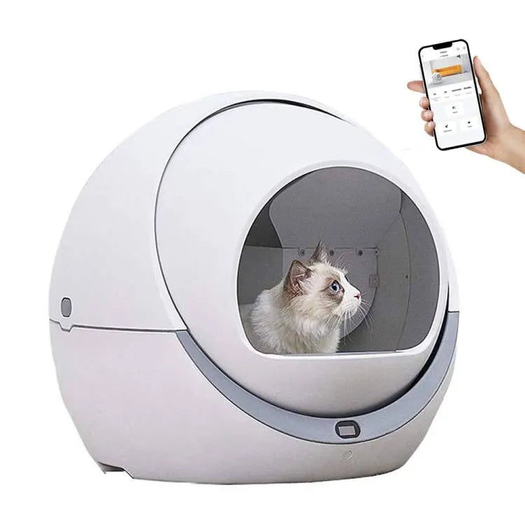 Automatic Cat Self Cleaning Sandbox WiFi Pet Smart Litter Box Closed Tray Toilet Rotary Training Detachable Accessories