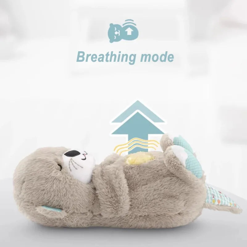 Nutria respirable, juego para dormir, nutria, juguete Musical de peluche con luces, sonidos, comodidad sensorial para recién nacido, regalo para bebé