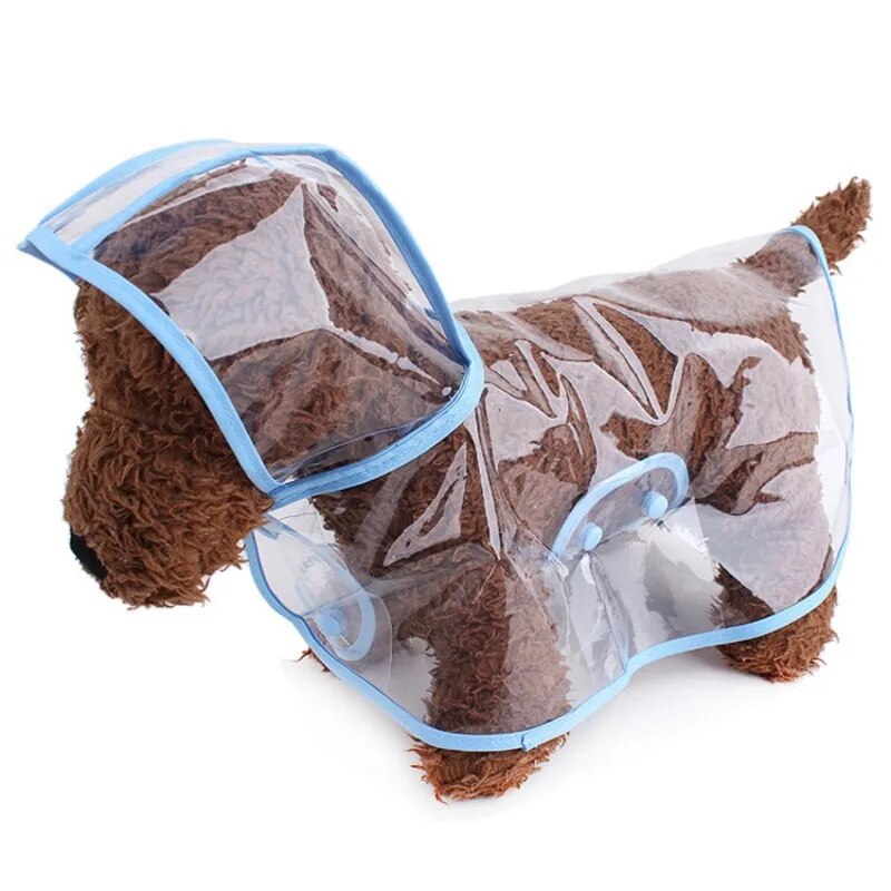 Chubasquero transparente para perros y cachorros, chaqueta impermeable con capucha para mascotas, impermeable suave de PVC adecuado para perros pequeños