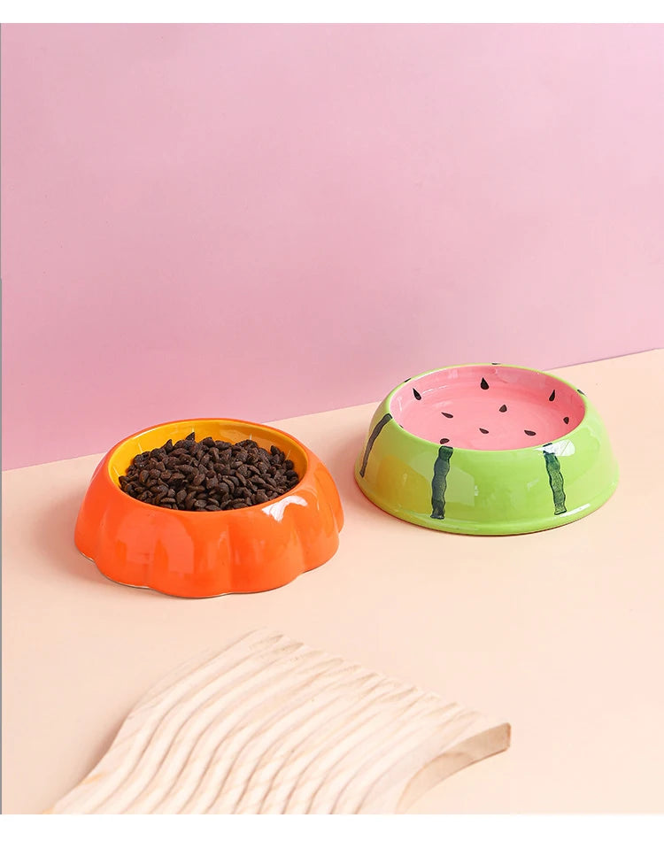 150ml Cat Ceramic Bowl Fruit Shape Pet Small Size Food Water Feeders Puppy Dog Drinking Eating Supplies