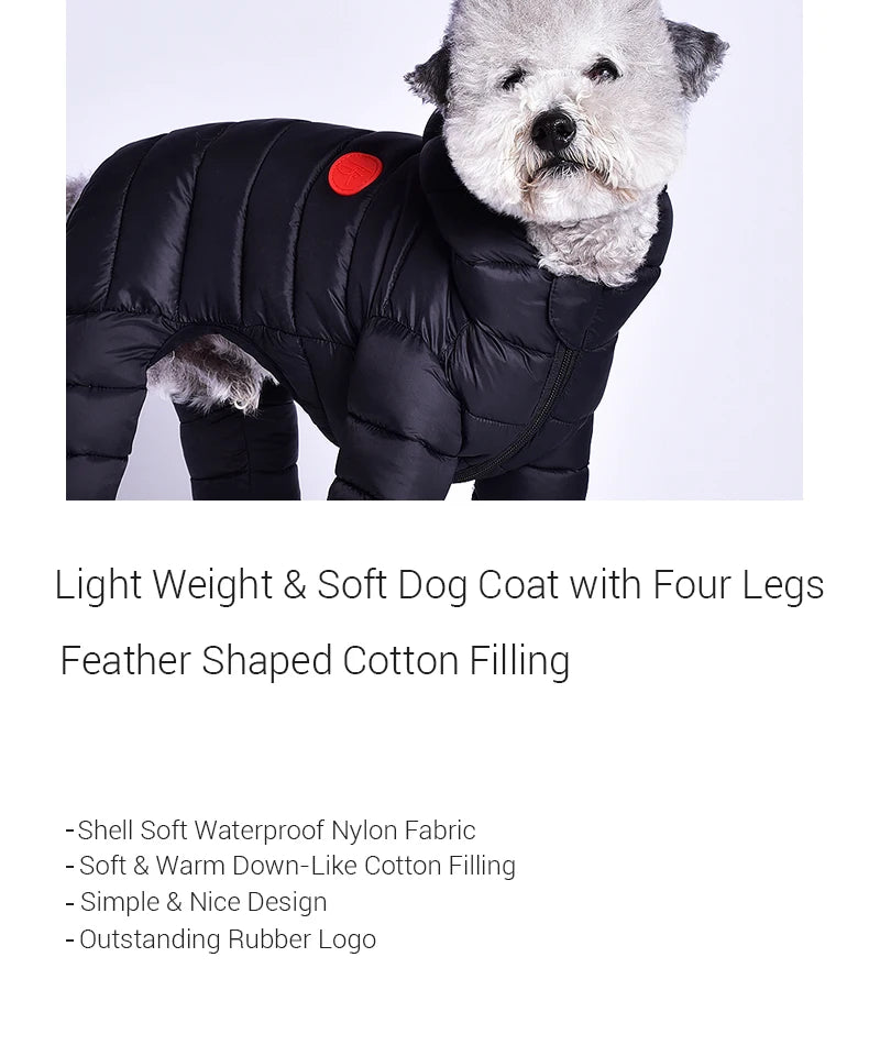 Winter Dog Clothes Overalls for Small Medium Dogs Luxury Fashion Lightweight Down-Like Cotton Padded Puppy Coat Soft Warm Jacket Fashion Style