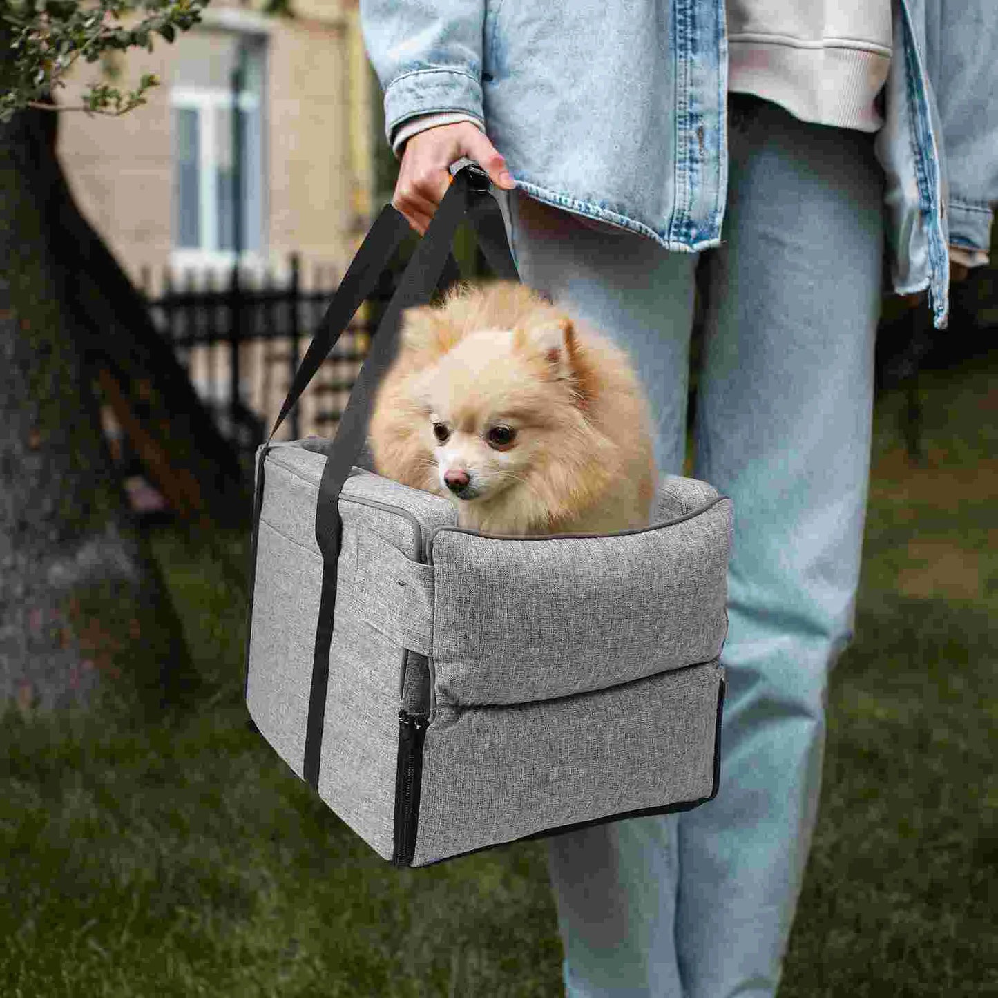 Car Pet Bed Dog Car Seat Pet Dog Car Seat With Handle Cloth Pet Car Booster Seat For Armrest Center Console Travel Stroller