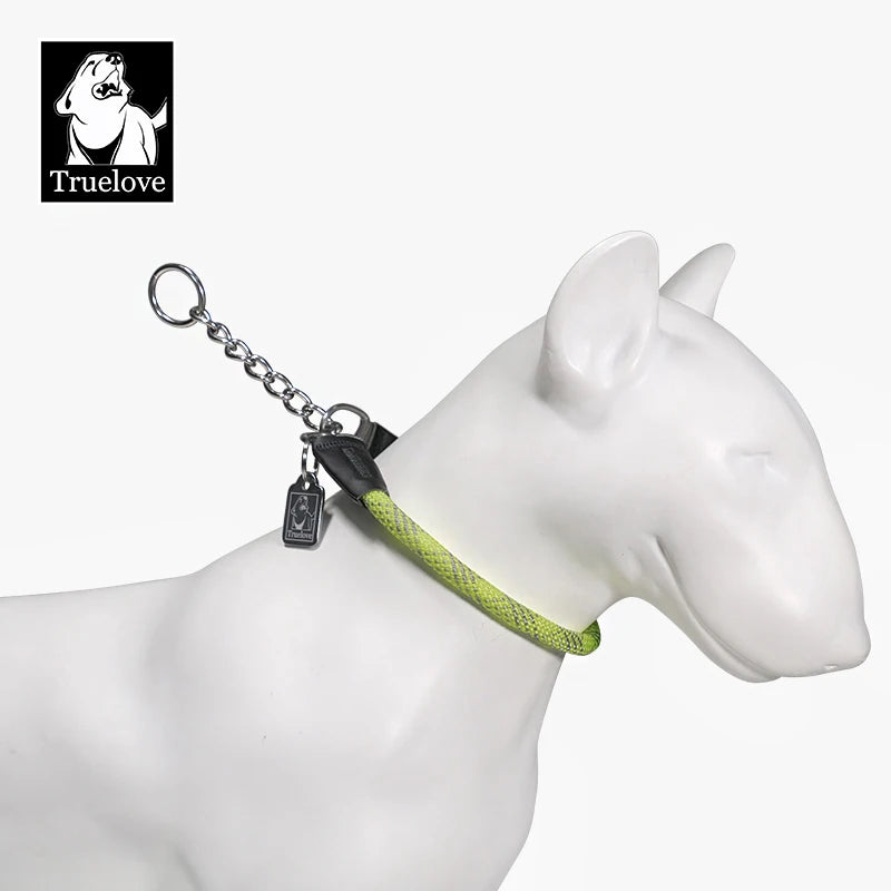 Collar P para mascotas, nuevo Metal fuerte, acero inoxidable, nailon trenzado, cuerda grande, entrenamiento, perro, accesorios de lujo de diseño Premium