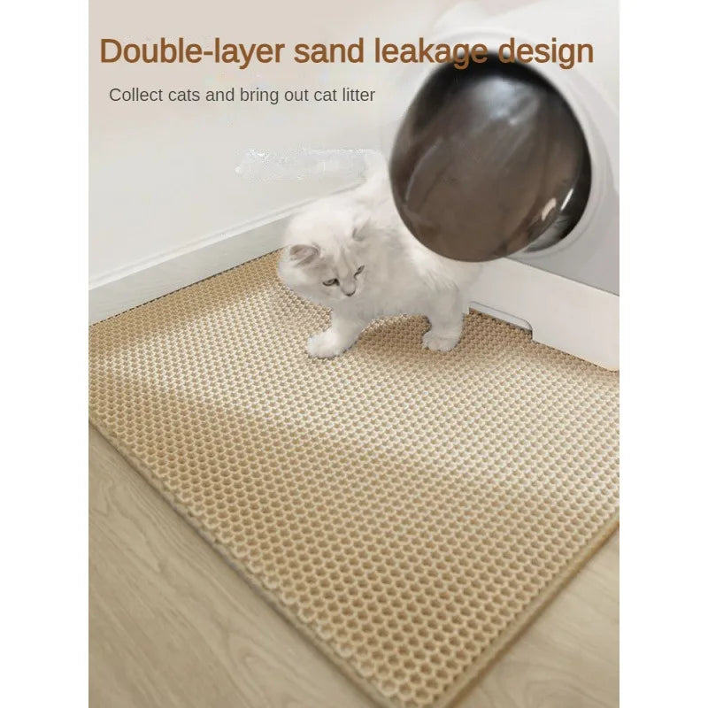 Grand tapis de litière EVA Double couche pour chat, imperméable et antidérapant, filtre de bassin de sable, lavable pour chaton et chien, accessoires pour animaux de compagnie faciles à nettoyer