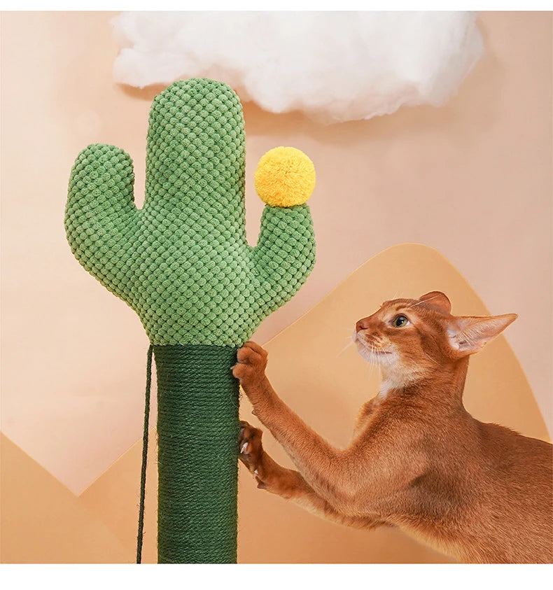 Postes rascadores para gatos, rascador bonito de árbol de Cactus con bola, juguetes de menta para mascotas, muebles rascadores para gatitos