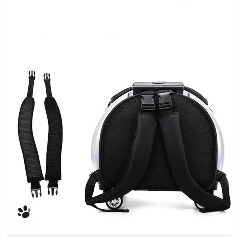 Bolsa de viaje con carrito para mascotas, bolsa transportadora para gatos, mochila transpirable para mascotas, bolsa portátil para gatos, mochila para perros, mochila para gatos de gran espacio