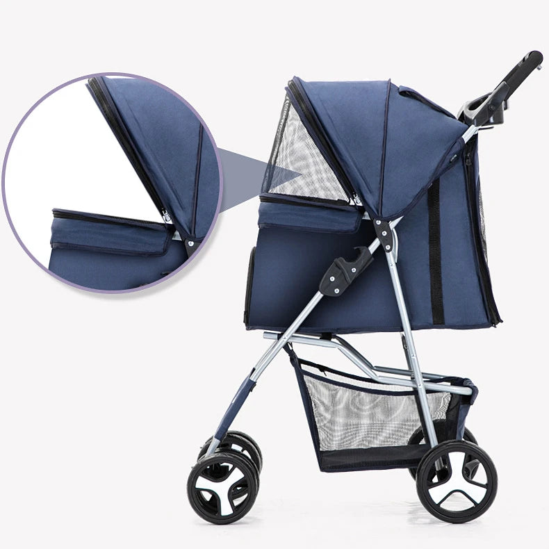 2023 Pet Dog Stroller Cats Baby Stroller Detachable One-shoulder Handbag Breathable Dog Cat Trolley Pet Carrier Bag Portable