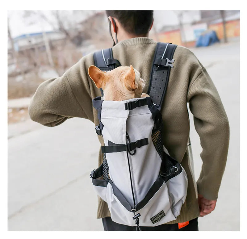 Breathable Dog Carrier Bag Portable Pet Outdoor Travel Backpack Reflective Carrier Bags for Cats French Bulldog Dog