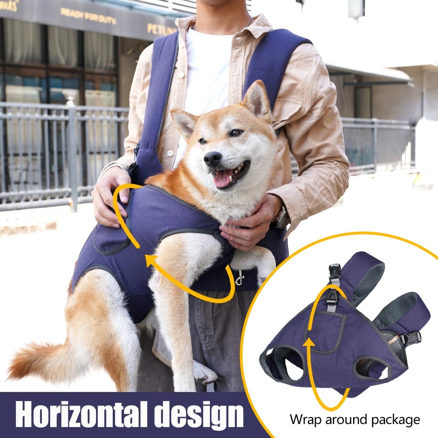 Sac de transport réglable pour chien, transport de chien de voyage en plein air, support de poitrine avant, sac à bandoulière pour chiot pour petits chiens et chats