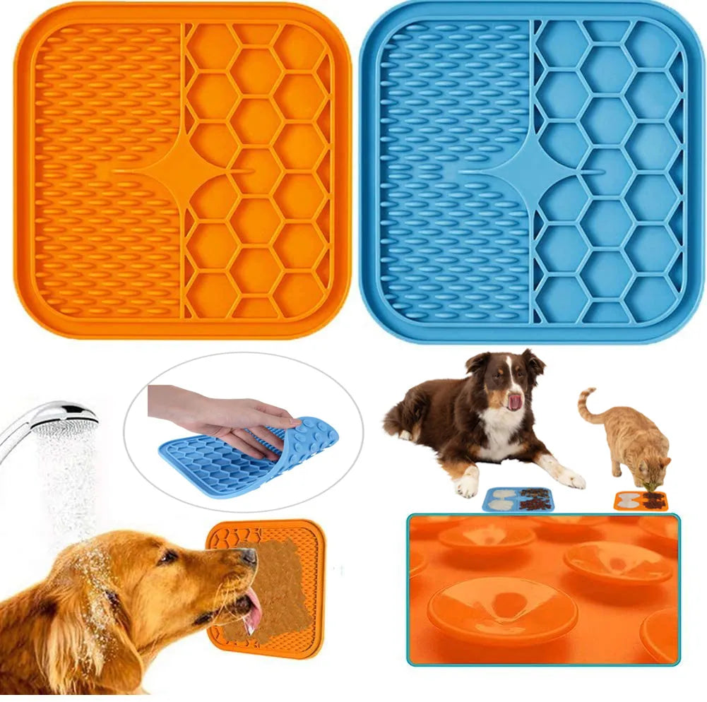 Almohadilla para lamer para perro, juguete, gato, alimentador más lento, tapete para lamer para cachorro, gatito, dispensador de silicona, alimentación para mascotas, tapete para lamer, almohadilla de distracción para baño, accesorios