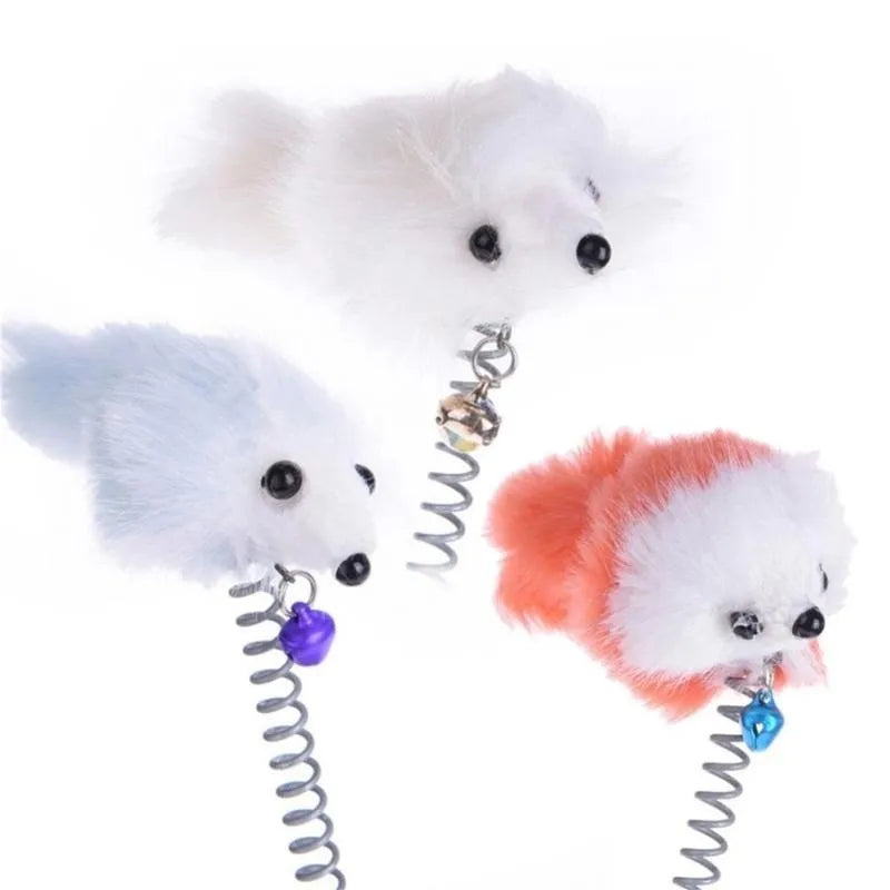 Juguete para gatos de dibujos animados, varilla con plumas, ratón de juguete con Mini campana, atrapasueños para gatos, juguete interactivo para gatos, gatitos, игрушки для кошек