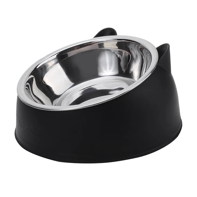 100ML Cat Dog Bowl 15 Degrees Raised Non Slip Puppy Base Food Drinking Water Feeder Tilt Safeguard Neck Pet Accessories