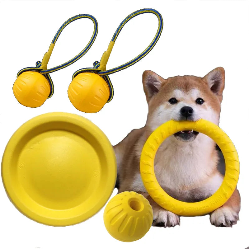 Discos voladores para mascotas, anillo de entrenamiento, extractor, juguetes para perros grandes, resistente a mordeduras, pelota para masticar, juguete flotante para cachorros, suministro interactivo