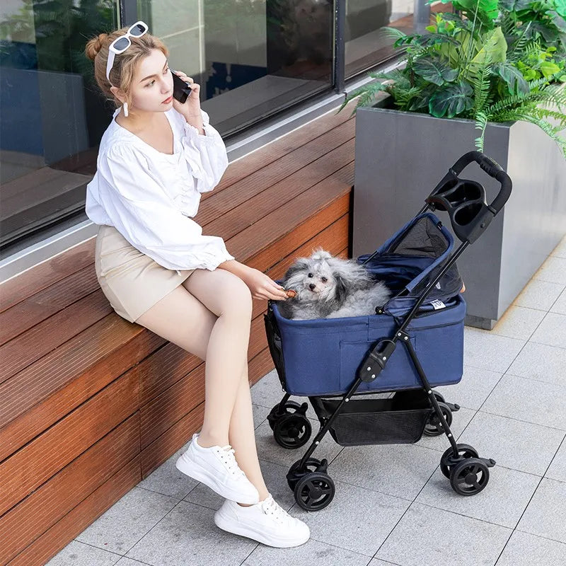 Bello-cochecito para cachorros, carrito Universal de 4 ruedas, transportador para gatos, carrito para perros, bolsa de transporte para gatos, carrito, 강아지 유모차