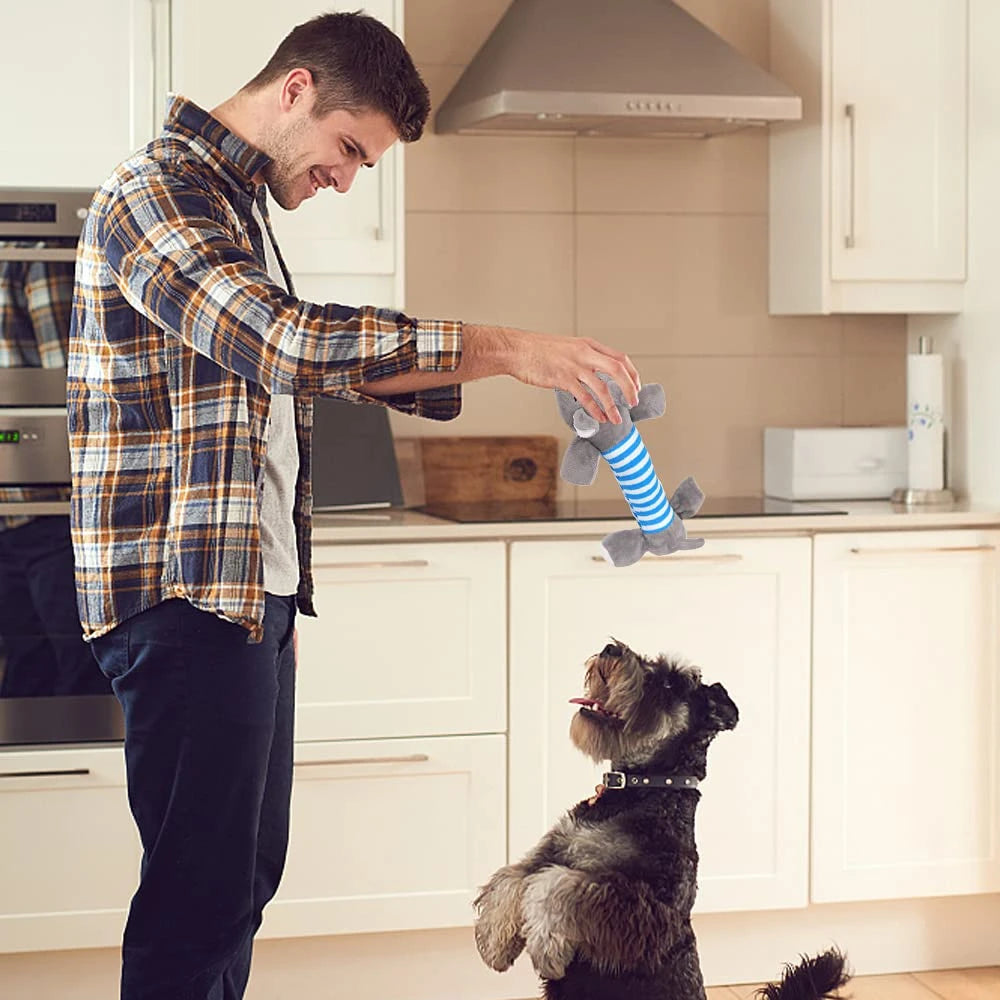 Vida creativa, juguetes interactivos para perros, chirriador para masticar para cachorros, sonido de peluche, cerdo, elefante, pato, juguetes con sonido para perros