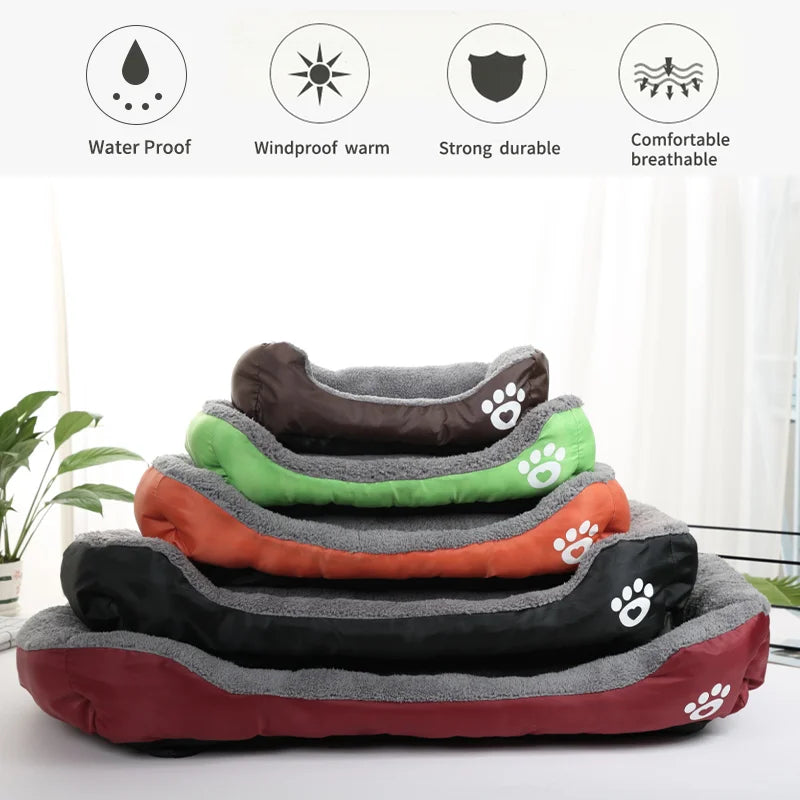 Cama grande para Gato, perrera cuadrada de felpa, estera lavable para gatos, colchón impermeable, cojín para mascotas, suministros para mascotas perros medianos y grandes