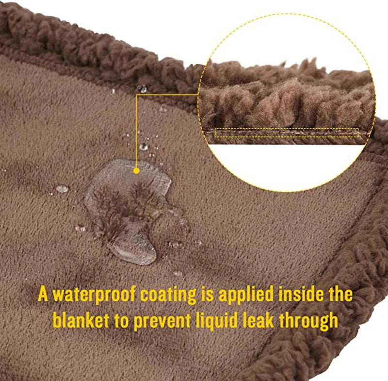 Waterproof Pet Blanket Liquid Pee Proof Dog Blanket for Sofa Bed Couch, Reversible Sherpa Fleece Furniture Protector Cover