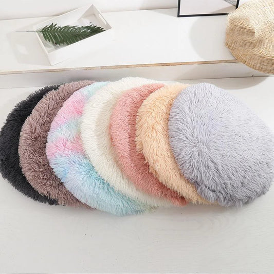 Round Cat Bed Mat Pet Sleeping Bed For small Dog Cats Soft Warm Fleece Pet Cat Basket dog beds Puppy Kennel Accessories