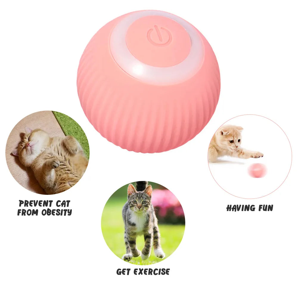 Juguetes de Gato elegante, bola rodante automática, juguetes eléctricos para gatos, interactivos para entrenamiento de gatos, juguetes para gatitos automóviles para jugar en interiores