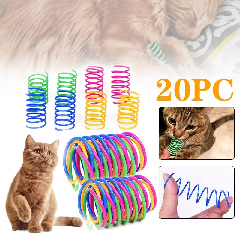 Ressorts en spirale pour chaton, jouets pour chat, jauge Interactive, jouet à ressort coloré, jouet pour animaux de compagnie, produits pour animaux de compagnie