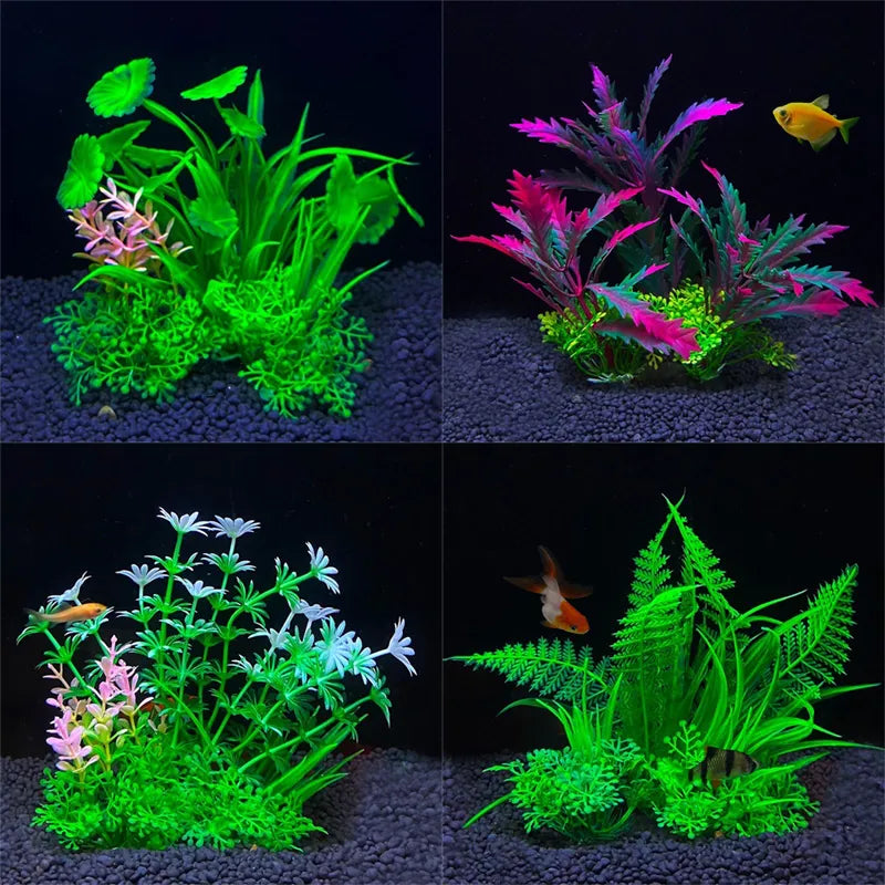 Aquarium ornement plante Aquarium artificiel décor plantes Simulation eau herbe poisson bol plastique mauvaises herbes décoration 5.5 pouces