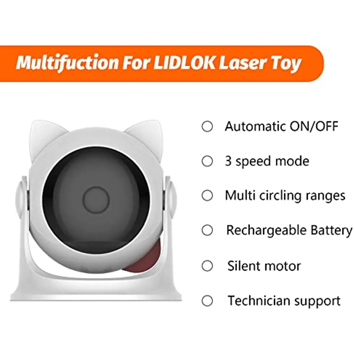 Automatic Cat Laser Toy for Indoor Cats,Interactive cat Toys for Kittens/Dogs,Fast/Slow Mode,Adjustable Circling Ranges