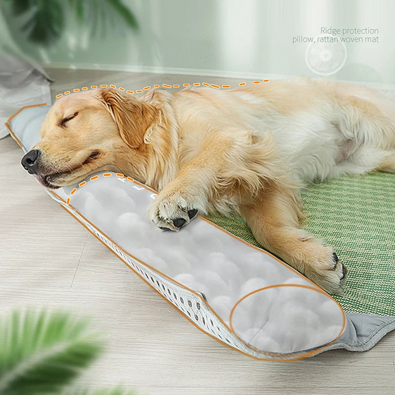 Cama para perros HOOPET de verano, estera fresca para gatos, cojín de hielo transpirable para dormir para mascotas, suministros para esterilla refrescante para perros pequeños, medianos y grandes