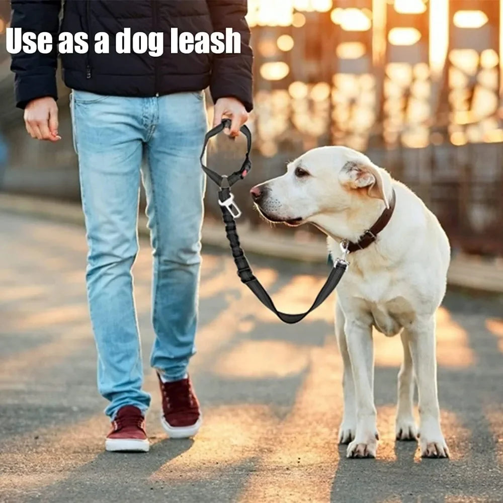 Ceinture de sécurité 2 en 1 pour chien, appui-tête de voiture, dispositif de retenue réglable et réfléchissant pour animaux de compagnie, Clip de ceinture de sécurité, attache à boucle, pour grands, moyens et petits chiens