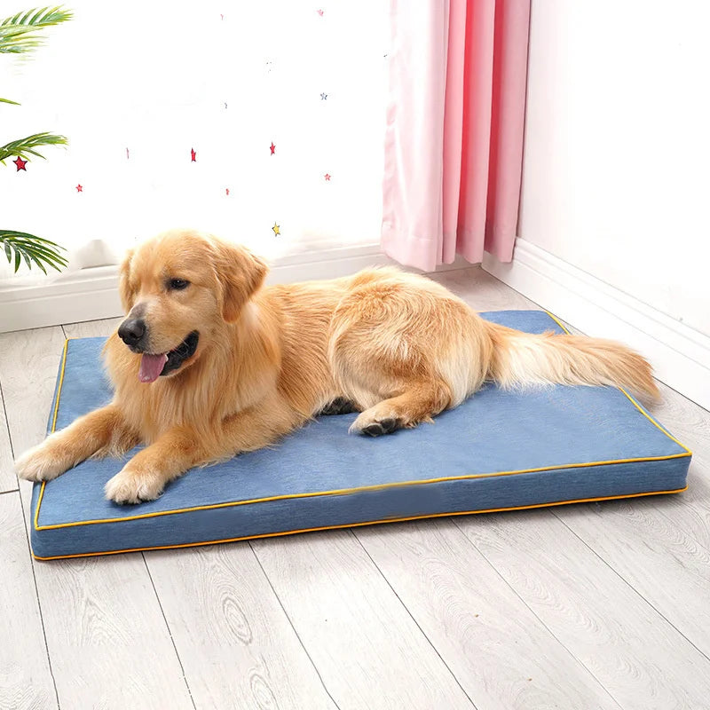 Bedsure Lit de cage pour chien de grande taille – Matelas lavable en mousse à mémoire de forme pour chien, lit orthopédique plat pour chien avec housse amovible pour animal de compagnie