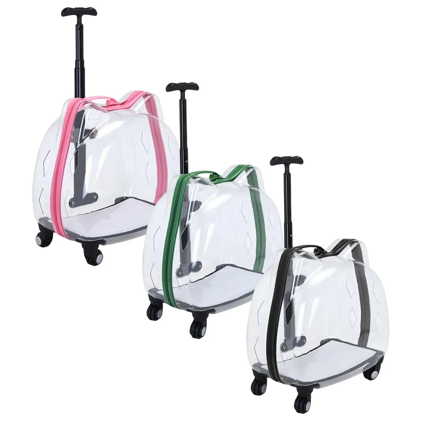 Valise de transport ventilée, boîtier de chariot, porte-bagages Portable Transparent avec roulettes pour randonnée et marche