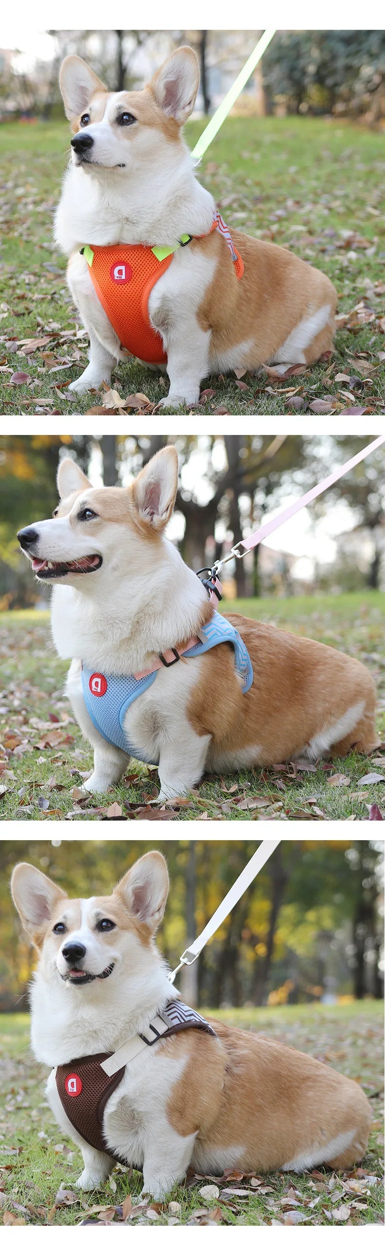 Correa para mascotas, correa reflectante transpirable para el pecho, arnés de malla transpirable para perros, correa de cuerda para caminar para perros Bulldog Francés, accesorios para perros