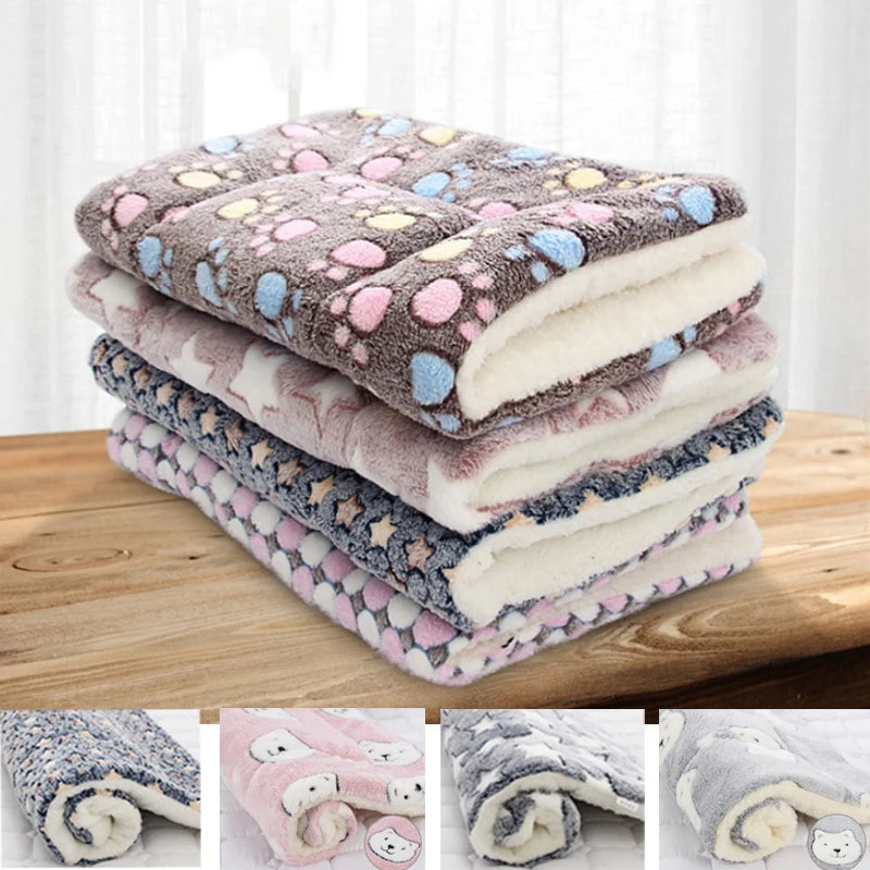 Pet Sleeping Mat Cat Bed Dog Bed Thickened Pet Soft Wool Mat Blanket Mmattress Household Portable Washable Warm Carpet