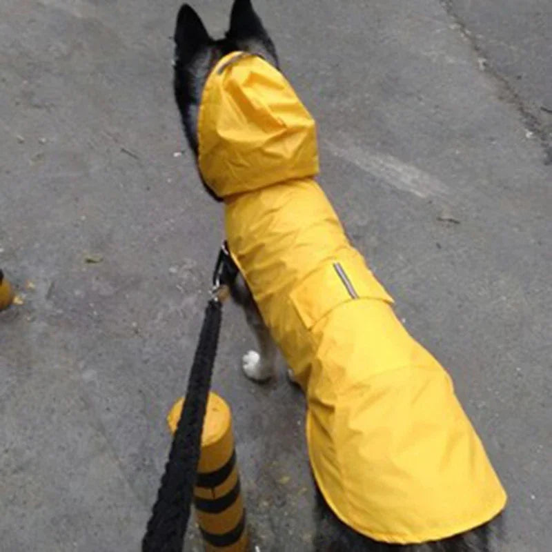 Manteau imperméable pour chien, veste à capuche imperméable, Poncho de pluie, vêtements de pluie pour animaux de compagnie avec rayures réfléchissantes, accessoires d'extérieur pour chiens