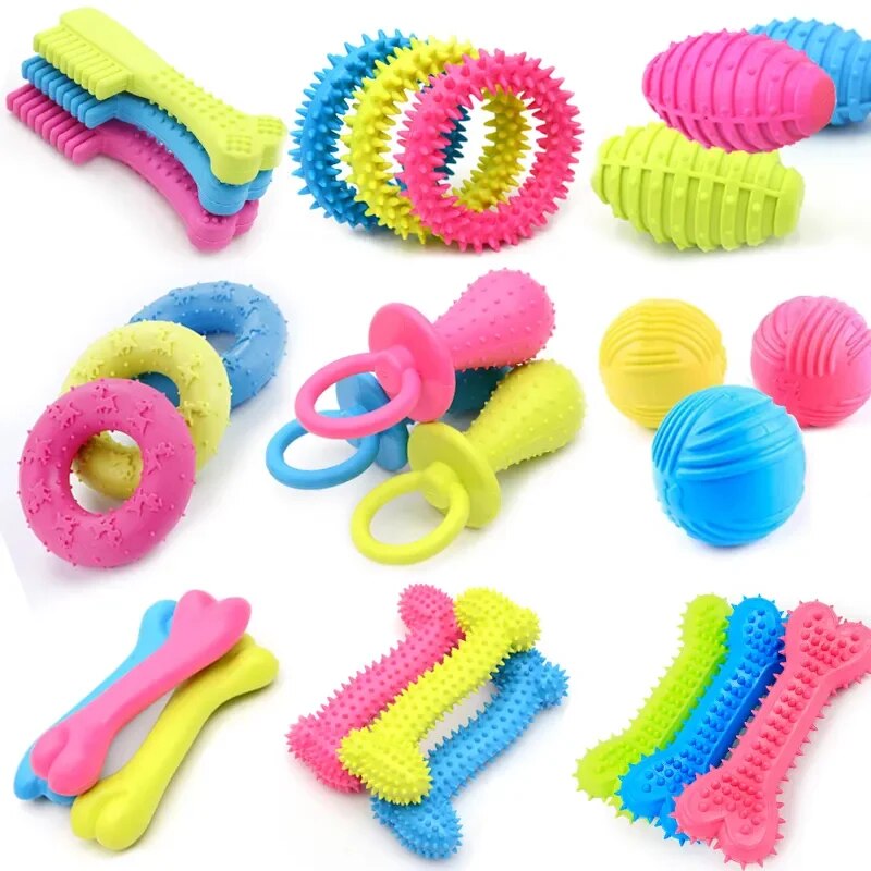 Jouets en caoutchouc pour petits chiens, 1 pièce, résistance aux morsures, nettoyage des dents, jouets d'entraînement à la mastication, fournitures pour animaux de compagnie, chiots, chiens, chats